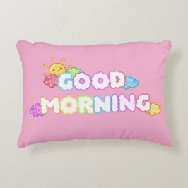 Almofada Decorativa Manhã Kawaii Ensolarada e Nuvens Arco-íris