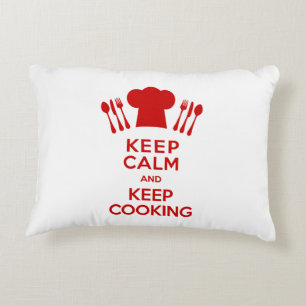 Almofada Decorativa Mantenha calmo e mantenha cozinhar