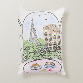 Almofada Decorativa Mão original pintada Whimsical Paris Eiffel Tower