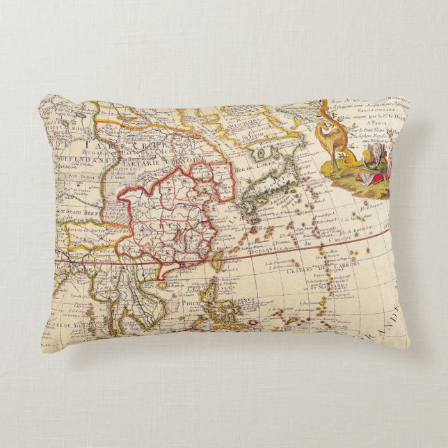 Almofada Decorativa Mapa antigo antigo inspirado (6) (Frente)