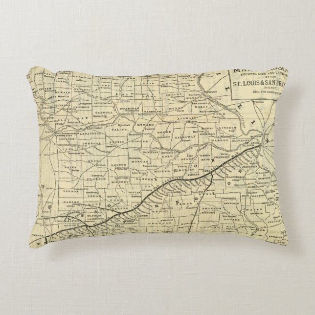 Almofada Decorativa Mapa de Missouri 2 (Frente)
