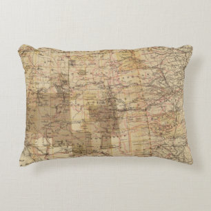 Almofada Decorativa Mapa do progresso 1878 das avaliações geográfic