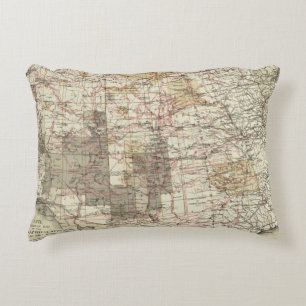 Almofada Decorativa Mapa do progresso 1878 das avaliações geográfic