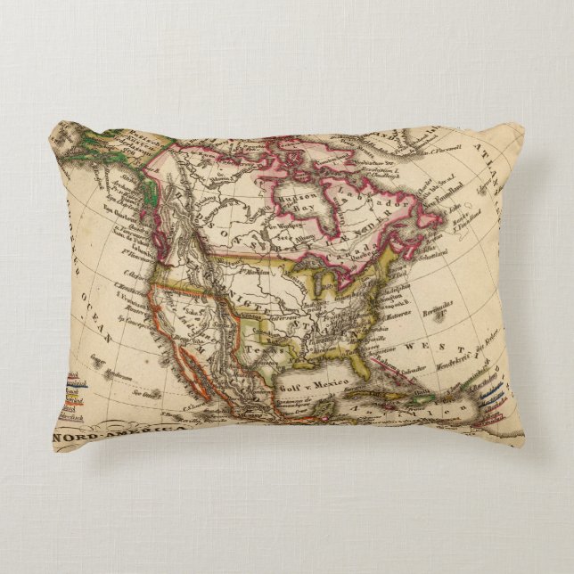 Almofada Decorativa Mapa norte-americano 2 (Frente)