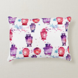 Almofada Decorativa Maravilha com Estilo de Aquarela dos Lanternas