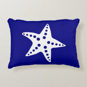 Almofada Decorativa Marinho  Azul Moderno Peixe-Estrelo Exterior Trave