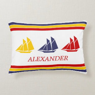 Almofada Decorativa Marinho-Cinto Azul-Amarelo-Amarelo-Estante náutic