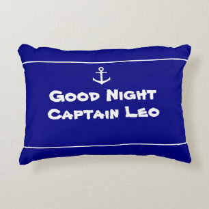 Almofada Decorativa Marinho de Âncora Náutica Personalizada Azul e B