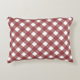 Almofada Decorativa Maroon Gingham Print Accent Pillow