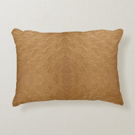Almofada Decorativa Marrom Camelo Moderno Ondas Abstratas Texturizadas