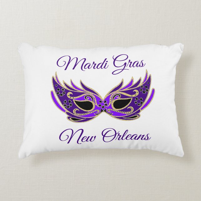 Almofada Decorativa Máscara de Mardi Gras New Orleans (Frente)