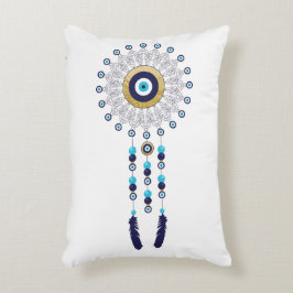 Almofada Decorativa Mau Mandala Drecher Catcher em Azul e Dourado