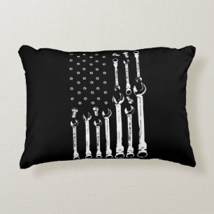 Almofada Decorativa Mecânico do carro de bandeira Patriótica Americano