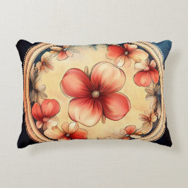 Almofada Decorativa Medalhão Vintage Blossom - Travesseiro Floral de D