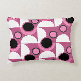 Almofada Decorativa Médio Século moderno cor-de-rosa, preto e cinza