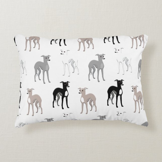 Almofada Decorativa Médio-século-moderno de galgos italianos  (Frente)