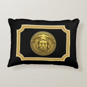 Almofada Decorativa Medusa Dourada Romana Designer