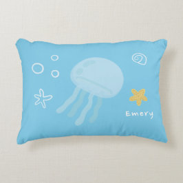 Almofada Decorativa Medusa Submarina Fofa e Concha Personalizada