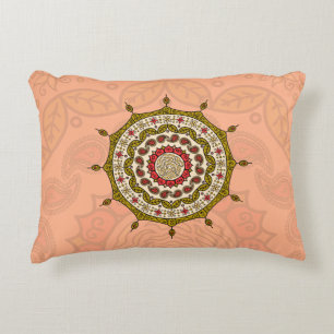 Almofada Decorativa Mehndi Fantasy Dourado Travesseiro de Destaque