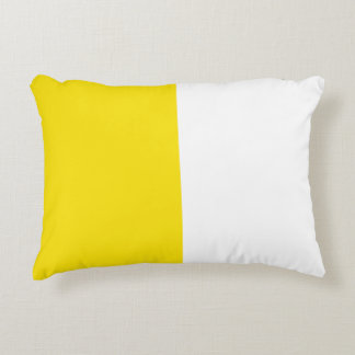 Almofada Decorativa Meia Divisão do Tom Branco Amarelo de Duas Cores