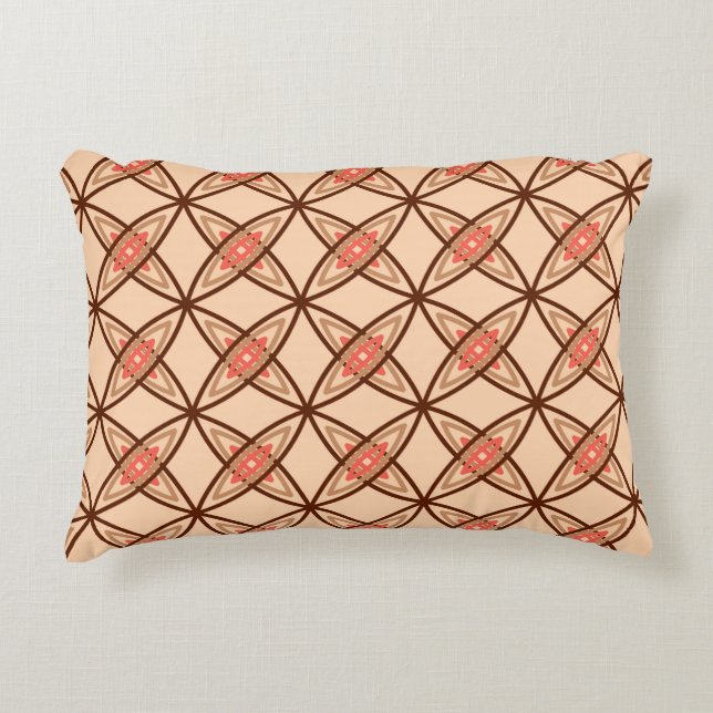 Almofada Decorativa Meio século atômico moderno - Pêssego Pastel (Frente)