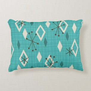 Almofada Decorativa Meio século Diamantes Starbursts Turquoise
