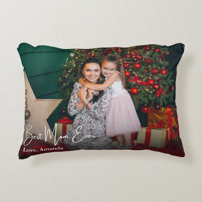 Almofada Decorativa Melhor Mãe Foto Personalizada Nunca Simples (Frente)