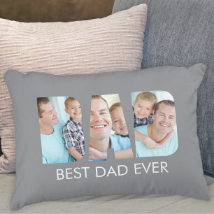 Almofada Decorativa Melhor Pai de Todos Foto Cinza