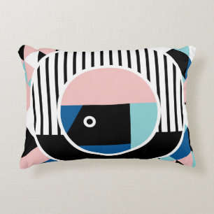 Almofada Decorativa Memphis abstract poster design. Face geometric mak
