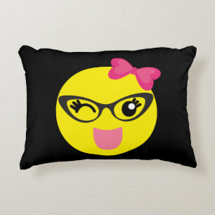 Almofada Decorativa Menina bonito de Emoji