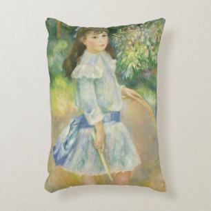 Almofada Decorativa Menina com Arco por Pierre Renoir, Arte Fino Antig