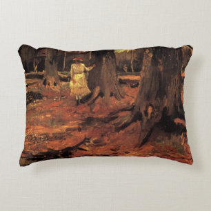 Almofada Decorativa Menina de Branco nos Bosques por Vincent van Gogh