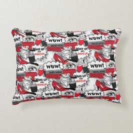 Almofada Decorativa Menina de maquiagem bonita - Bela kawaii e moda de