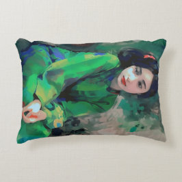 Almofada Decorativa Menina em vestida verde