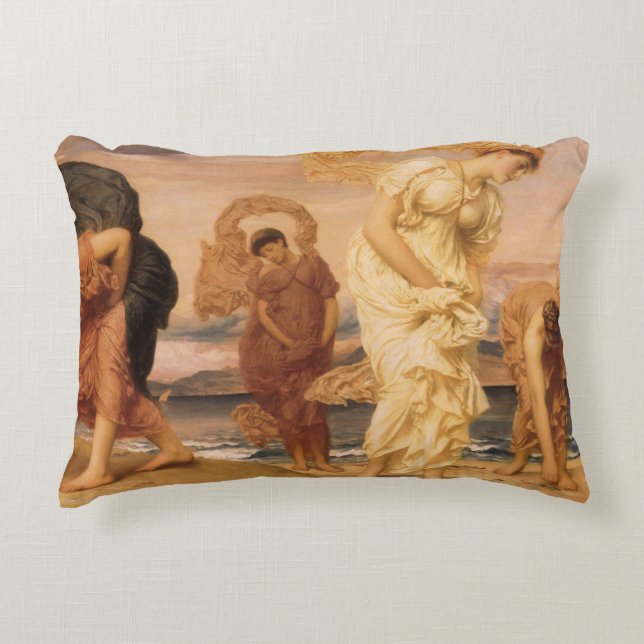 Almofada Decorativa Meninas Gregas Catando Seixos por Lord Leighton (Frente)