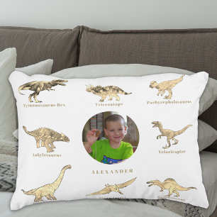 Almofada Decorativa Meninos Dinossauros Nome e Foto Personalizados