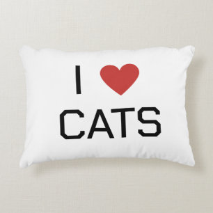 Almofada Decorativa Mensagem I Heart Cats