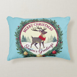 Almofada Decorativa Merry Christmas –Majestic Winter Reindeer 🦌