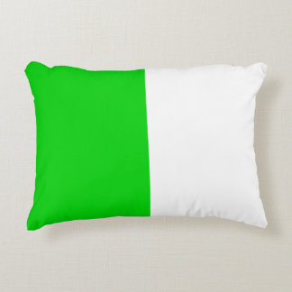 Almofada Decorativa Metade do Tom Branco Verde com Duas Cores