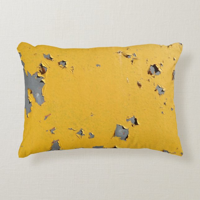 Almofada Decorativa Metal amarelo rachado: textura suja. (Frente)
