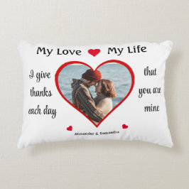 Almofada Decorativa Meu Amor Minha Vida Coração Romântico Foto