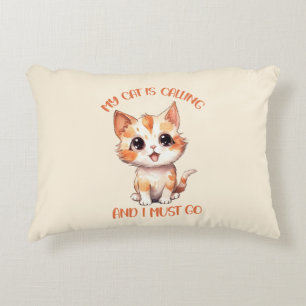 Almofada Decorativa Meu Gato Está Chamando Gato Laranja
