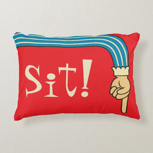 Almofada Decorativa Mid- Century Jazzy Pointing Hand/Finger Manicule (Frente)