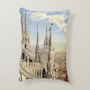 Almofada Decorativa Milão Itália Catedral Gótica Duomo Viagem Vintage