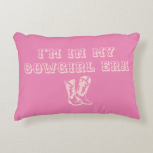 Almofada Decorativa Minha Era Da Cowgirl   Boots Retro Pink Cowgirl