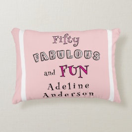 Almofada Decorativa Minimal Modern Fifty Fabulous Fun Pink 50 Birthday