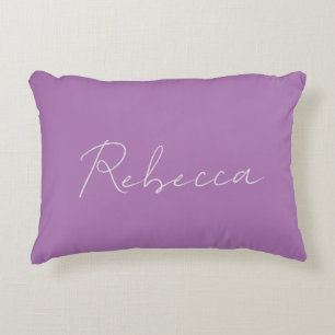 Almofada Decorativa Minimalist Plain Handwritten Name Lavender Pink