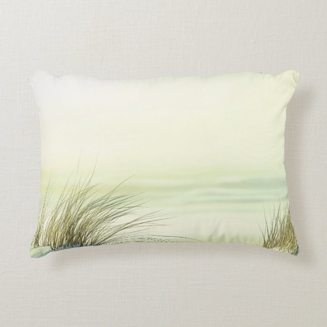 Almofada Decorativa Minimalist Serene White Sand Dunes Beach (Frente)
