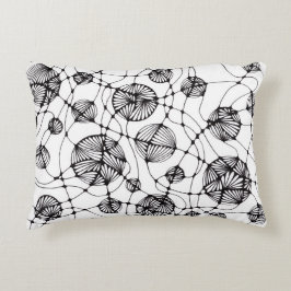 Almofada Decorativa Minimalista Pi Lombar Neurographica Preto e Branco