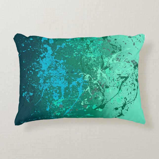 Almofada Decorativa Mint Flurry: Abstract spatter art (Frente)